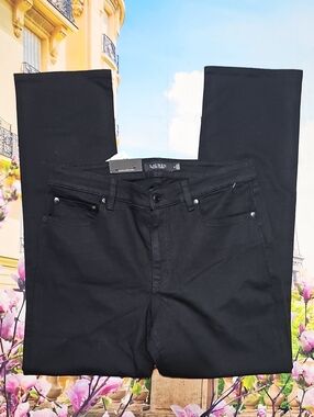 Lauren Ralph Lauren Straight-Leg Black Jeans Size 12/31 New